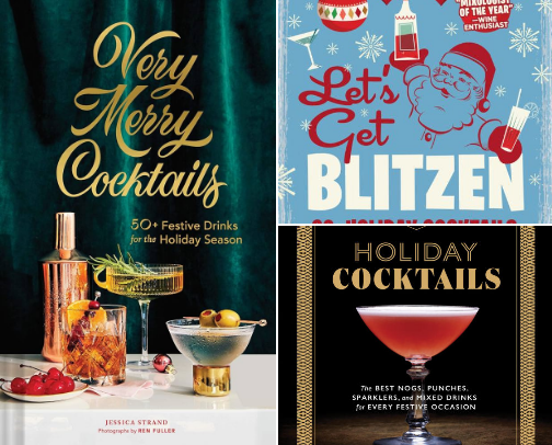 Festive Holiday Cocktail & Mocktail Books to Jingle and Mingle cover photo collage