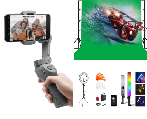 10 things that all content creators need for their work🎙️💡 cover photo collage