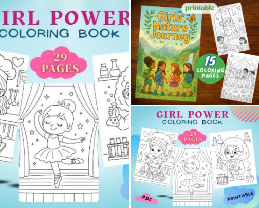 Coloring books for kids cover photo collage