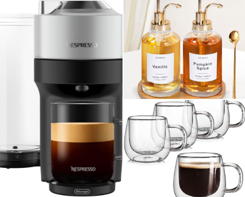 The "At-Home Cafe" Setup: 12 Amazon Finds To Skip The $7 Latte cover photo collage