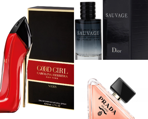 best men's and women's perfumes cover photo collage