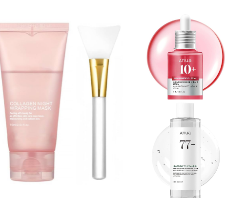 Skin care for glass skin cover photo collage