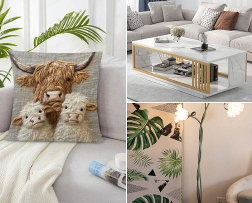 Home decor products cover photo collage