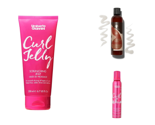 Curly (3a/b) + low porosity hair products cover photo collage
