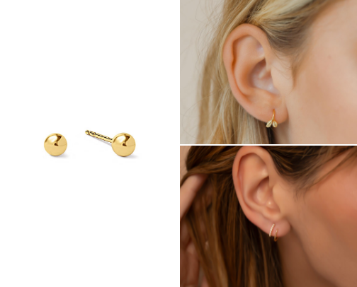 Minimalist earrings cover photo collage