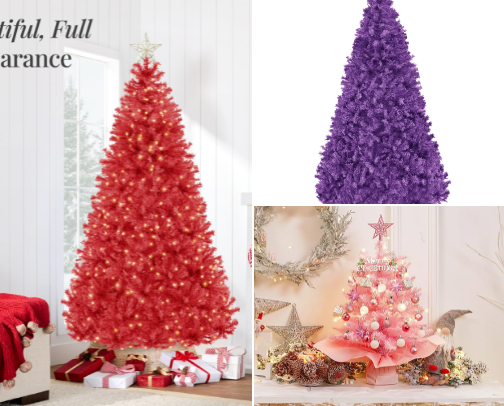 Add a POP of color with your Christmas Tree this year! cover photo collage