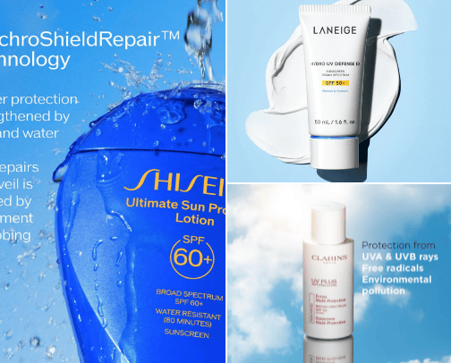 Recomendation sunscreen for all skin types cover photo collage