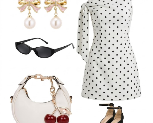 Must-Have Chic and Cute Polka Dot Dress for Summer! cover photo collage