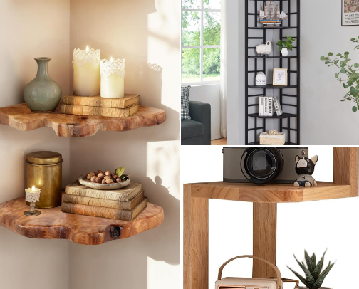 Corner Shelf & Decor Ideas cover photo collage