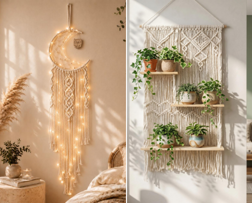 Beautiful Boho Macrame Wall Hangings cover photo collage