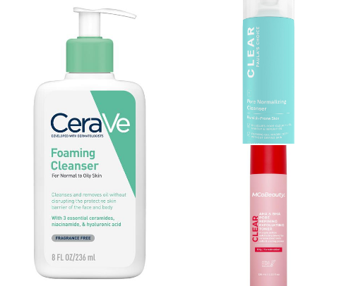 My fav skincare products for acne prone skin 🦋 cover photo collage