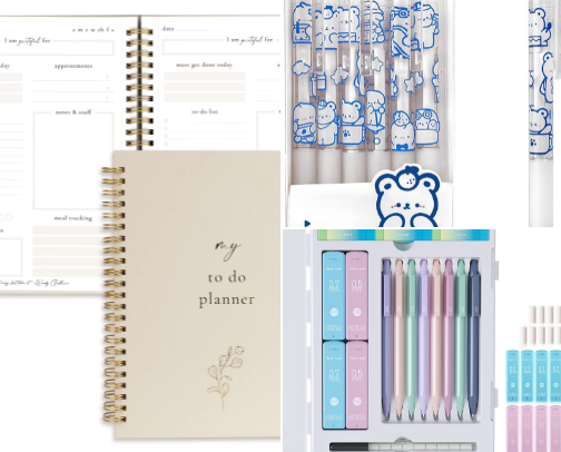 Functional and cute stationary products cover photo collage