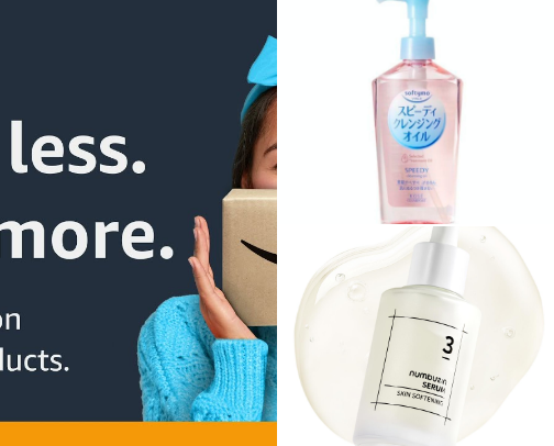 Amazon skin care products cover photo collage