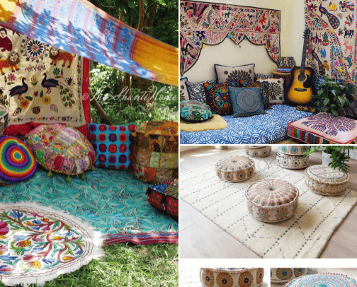 Boho chic living cover photo collage