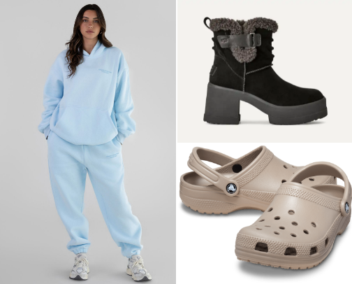 Comfrt clothing, Uggs and Crocs cover photo collage