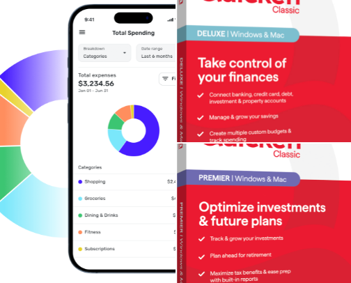Your Guide to Mastering Money with Quicken cover photo collage