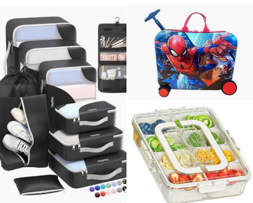 Items to make traveling with kids easier cover photo collage