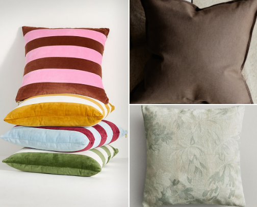 16 throw pillows for that parisian cozy corner we're all curating rn 🥐🛋️ cover photo collage