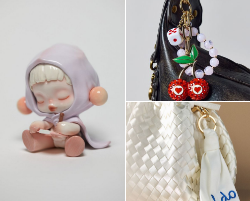 The Main Character Energy Guide to Bag Charms & Trinkets cover photo collage