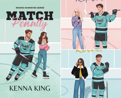 Save & Read - For Match Penalty: Coach's Daughter Hockey Romance (Rookie Hawkeyes Series Book 1) cover photo collage
