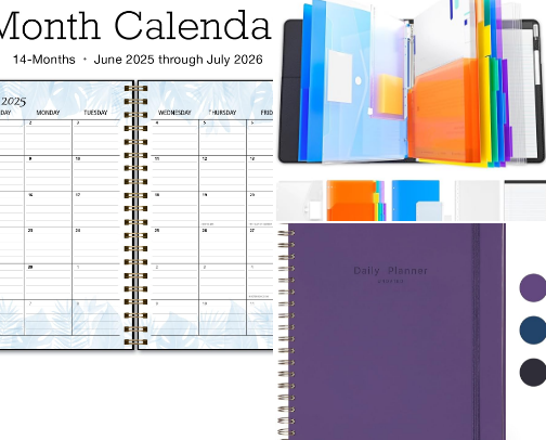 Office supplies cover photo collage