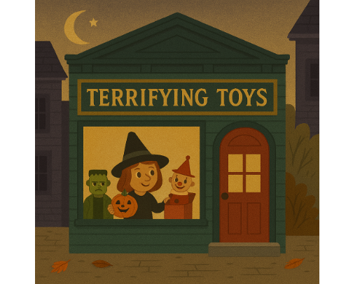 Witch City: Terrifying Toys cover photo collage