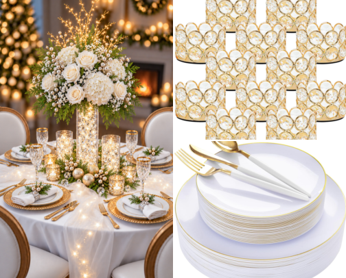Elegant Christmas Centerpiece & Table Decor Essentials cover photo collage