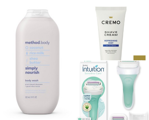 My HOLY GRAIL shower products cover photo collage