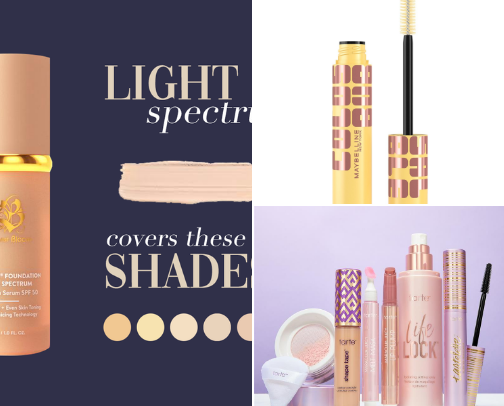 Makeup finds for mature skin. cover photo collage