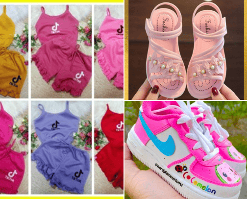 Kids Trending Outfit With Shoes and Sandals cover photo collage