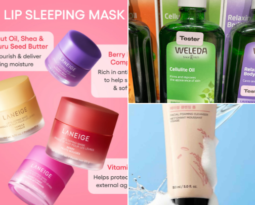 My skin care collections cover photo collage