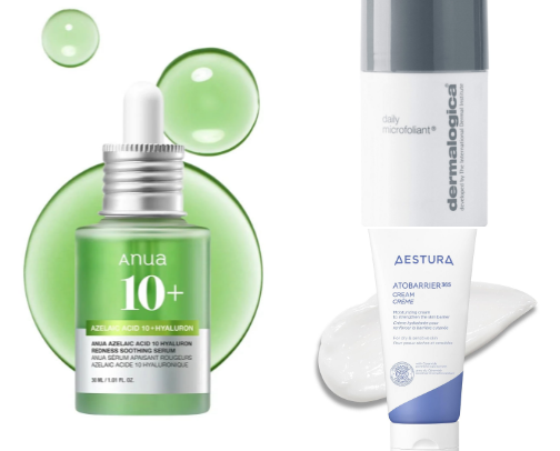Skincare products I buy on repeat ✨ cover photo collage