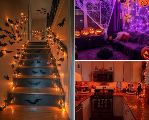 Halloween decor 🦇🕷️🧡 cover photo collage