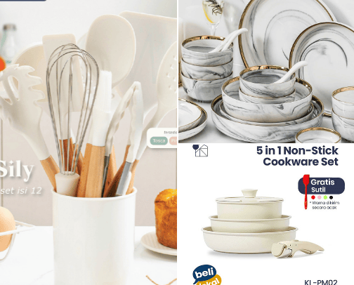 Rekomendasi Peralatan Dapur Aesthetic yang sering dibutuhkan cover photo collage