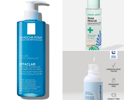 My skincare go-to's for acne prone skin cover photo collage