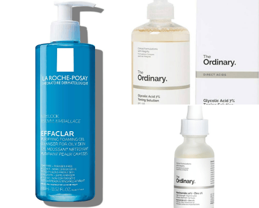 skincare routine specifically for oily skin !! cover photo collage