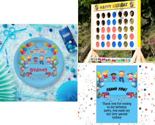 "Big Blue Birthday Blowout!" cover photo collage