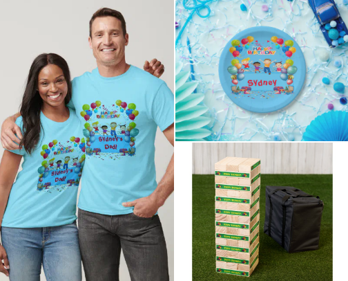 "Big Blue Birthday Blowout!" cover photo collage