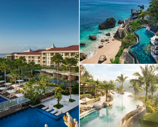 Here are popular hotels in Bali with beautiful views cover photo collage