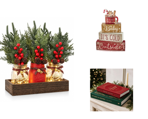 Christmas Decor For Living Room cover photo collage