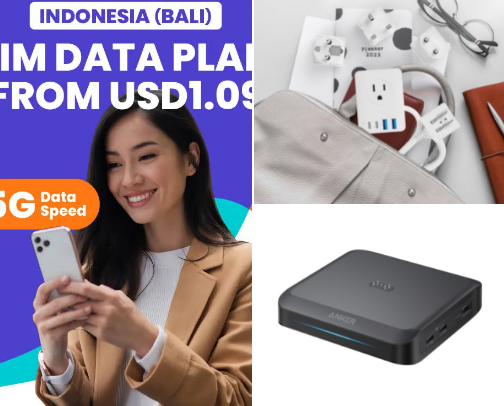 The Indonesia - Survival Kit" (Gadget & Travel Essentials) 🔌📱 cover photo collage