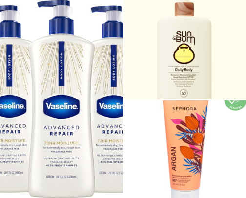 Body lotion cover photo collage