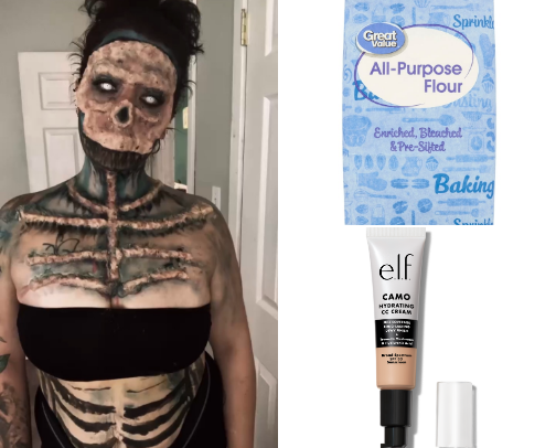 Homemade sfx wax skull look cover photo collage