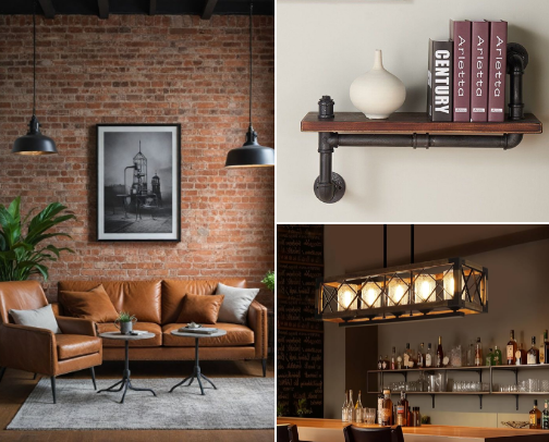 My Industrial Loft Dream: Steel, Brick & Leather cover photo collage
