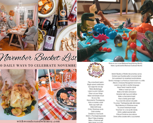 “20 Fun and Cozy November Activities to Try This Fall” cover photo collage