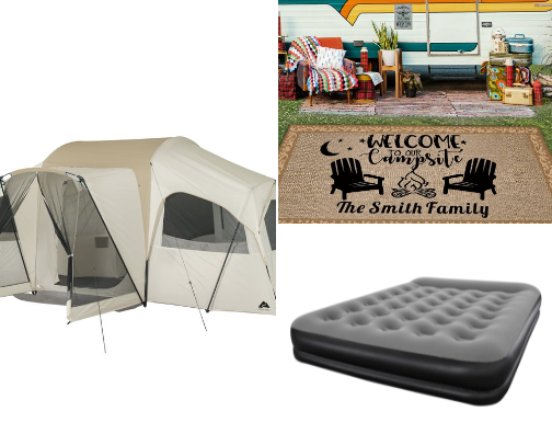 camping must haves 🏕️ cover photo collage