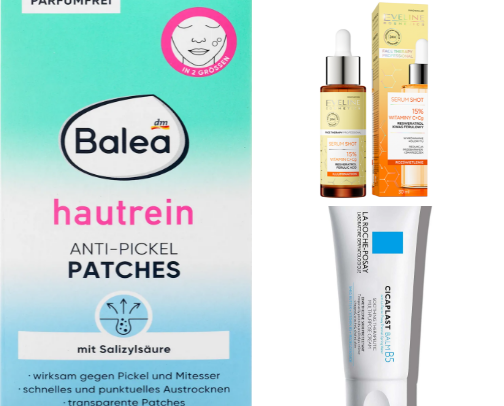 skincare products cover photo collage