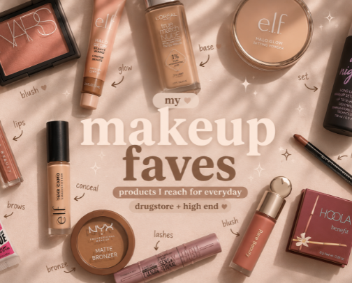 makeup faves cover photo collage