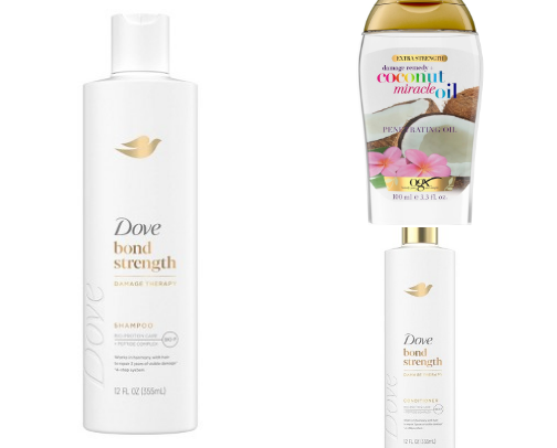 Hair products for strong and shiny hair cover photo collage