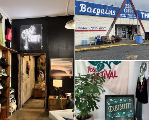 Portland Cool Girl Thrifting Spots - no gatekeeping! 🛍️🛒 cover photo collage